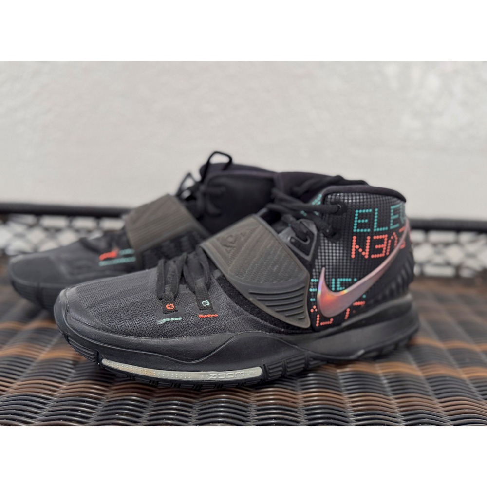 Nike Kyrie 6 Basketball Shoes Black Mid Top Sneakers Mens Size 9.5